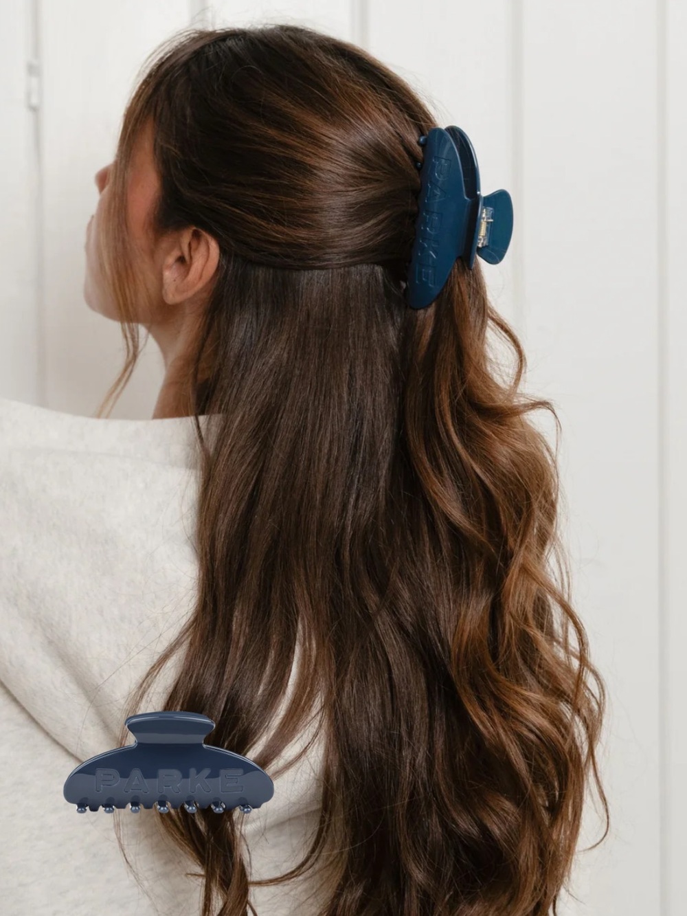 NIB Parke Claw Clip - Washed Indigo Coastal